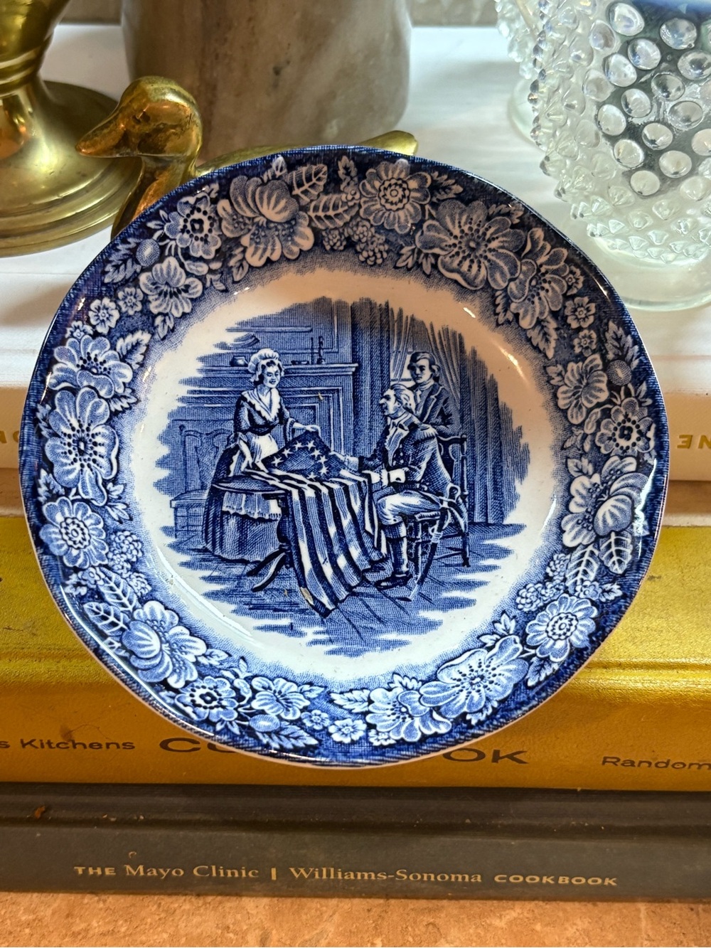 vintage Liberty Blue Staffordshire Ironstone Betsy Ross Small Bowl fruit ect.